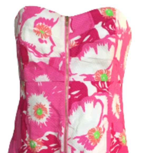 Lilly Pulitzer Wesley Zip Front Strapless Dress 10 - Picture 5 of 5